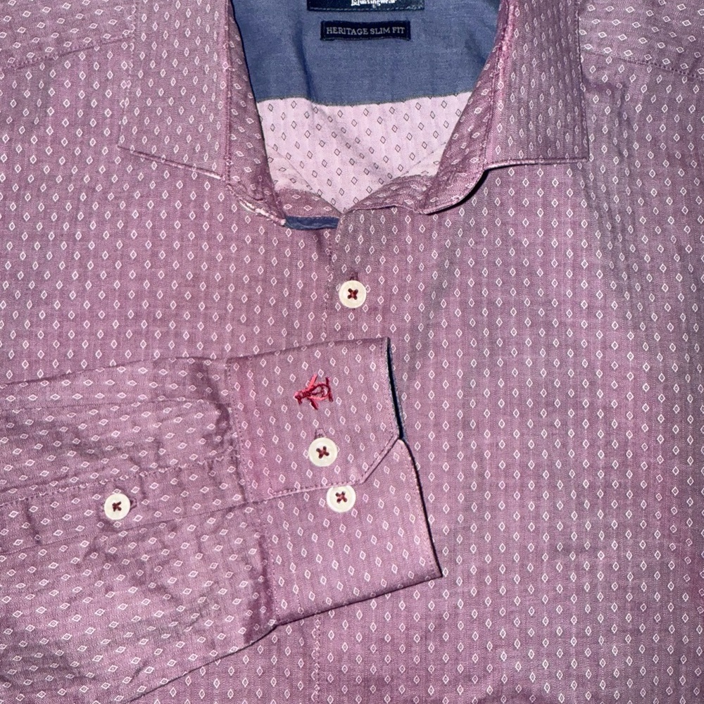 Heritage Men's Slim Fit Patterned Dress Shirt - Pink